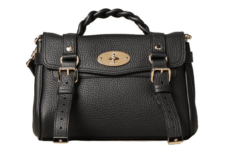 Mulberry Alexa Leather Messenger Bag, Crossbody Bag, Shoulder Bag Women's Black