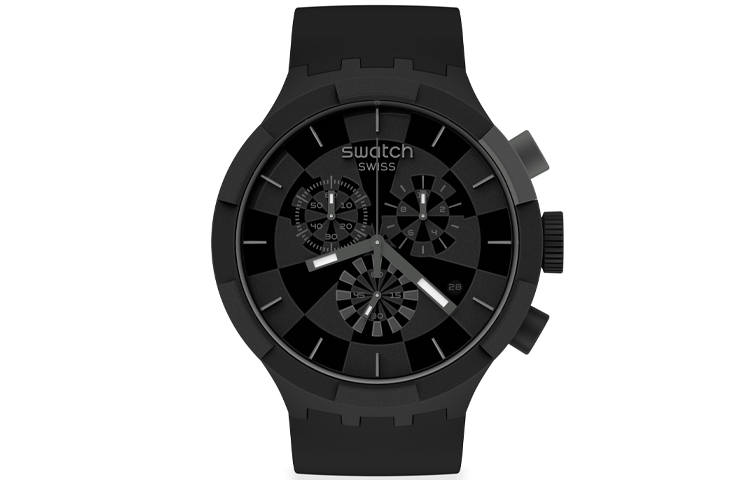 SWATCH Unisex Big Bold Series 47mm Black Watch SB02B400
