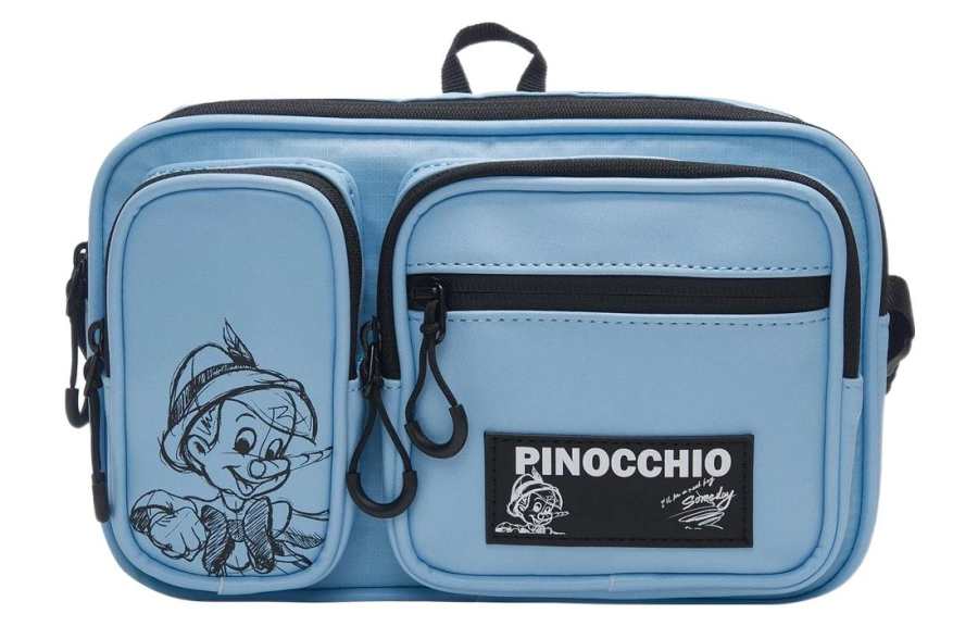 Li-Ning Li Ning X Disney Pinocchio Collaboration Zip Closure Polyamide Shoulder Bag, Crossbody Bag Regular Unisex Blue