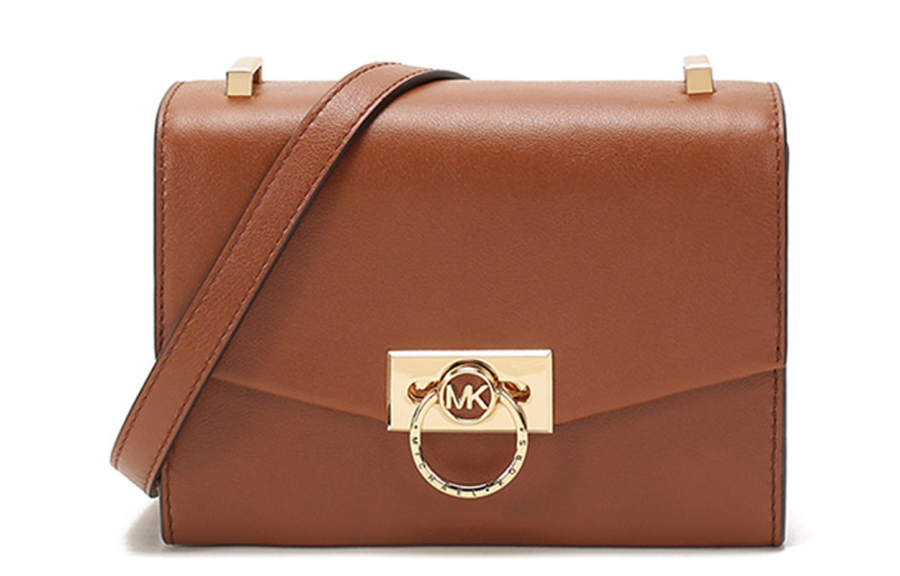 MICHAEL KORS Solid Color Leather Crossbody Bag Mini Women's Leather Brown