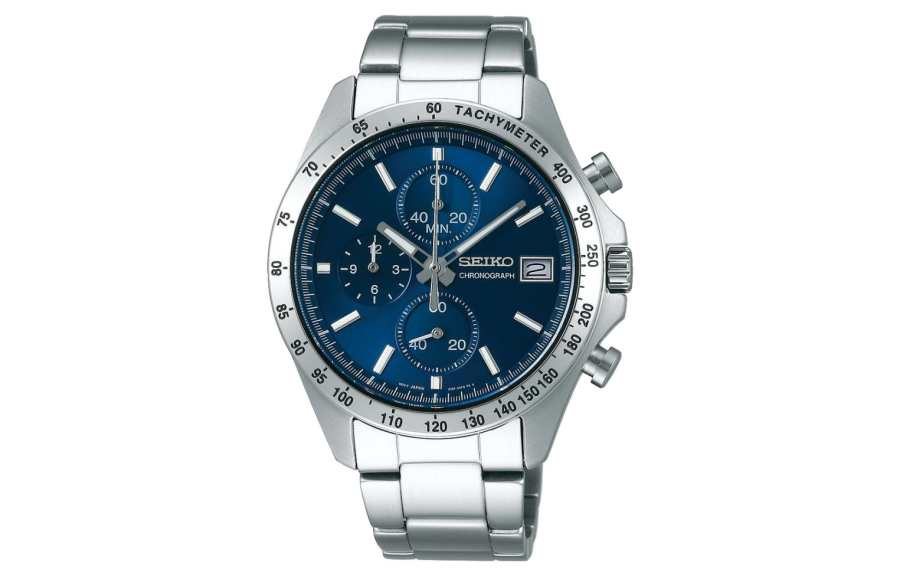 SEIKO Quartz Movement Stainless Steel Strap Watch Men's Watches Blue Dial