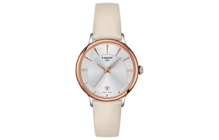 TISSOT Nourishing Ting Collection Quartz Movement Women's Watch 33.17mm Silver Dial Stainless Steel Case