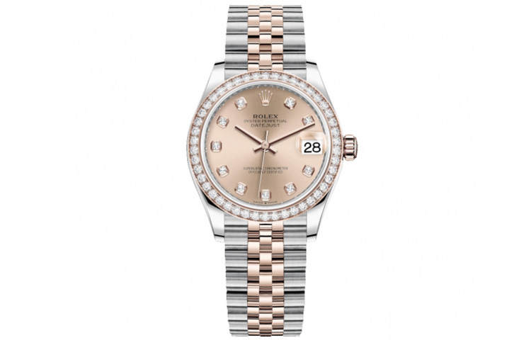 ROLEX Automatic Mechanical Movement Date Display Women's Watch 31mm Gold Dial Oystersteel Case