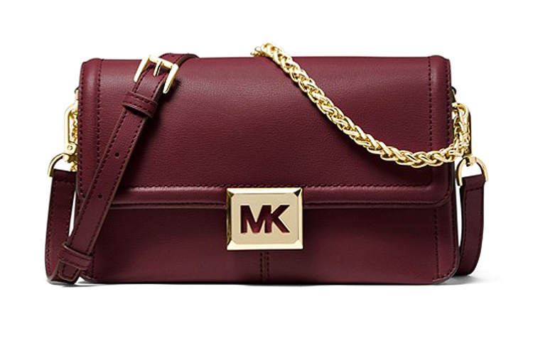 MICHAEL KORS Sonia Leather Shoulder Bag, Crossbody Bag Medium Women's Berry Purple