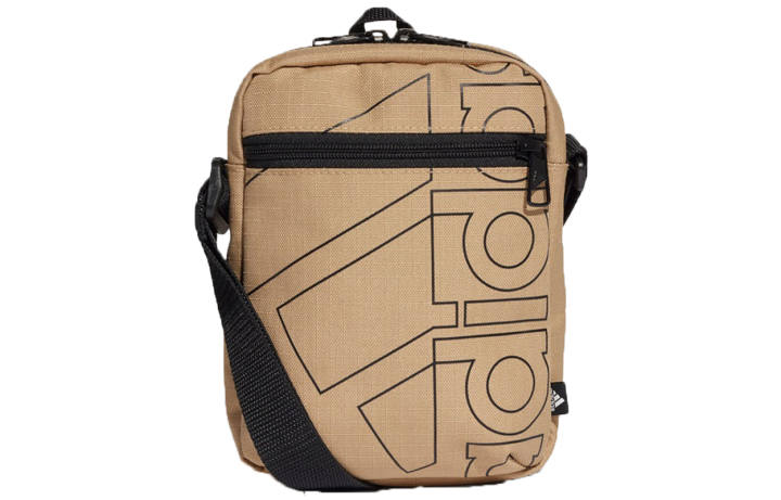 Adidas Adidas Letter Print Polyester Crossbody Bag, Backpack, Shoulder Bag Unisex Brown
