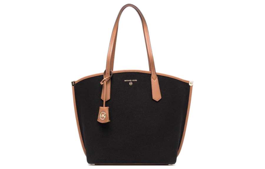 MICHAEL KORS Cotton Tote Bag, Shopping Bag, Handbag, Shoulder Bag Large Women's Black