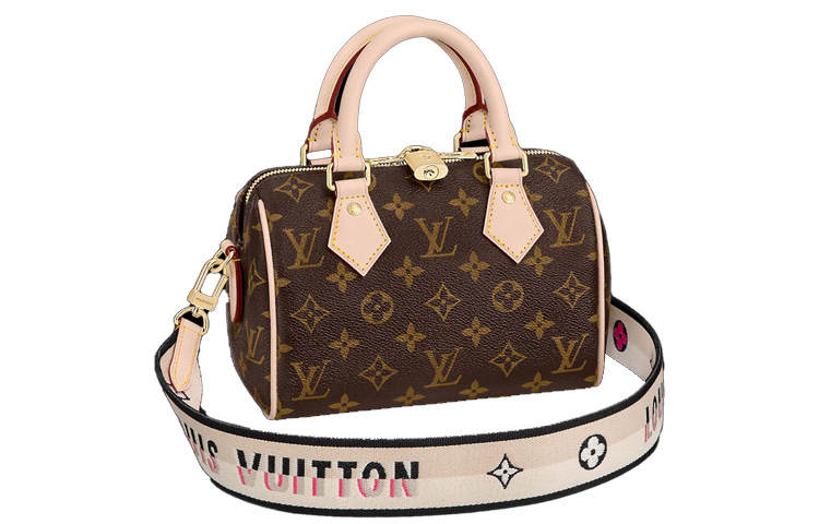 LOUIS VUITTON Speedy Canvas With Leather Pillow Bag, Crossbody Handbag Women's Black