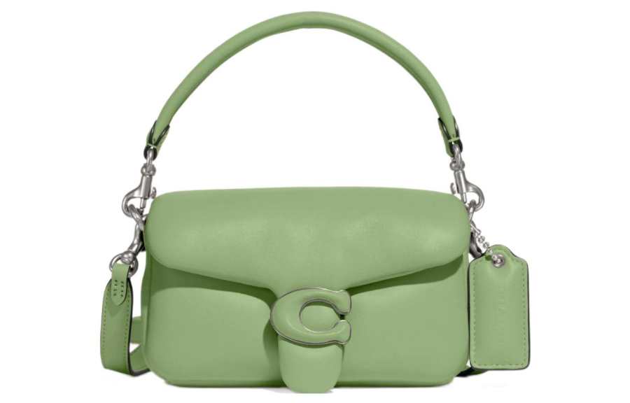 COACH Pillow Tabby Leather Shoulder Bag, Pillow Bag, Cloud Bag, Shoulder Bag, Crossbody Bag, Handbag Women's Green