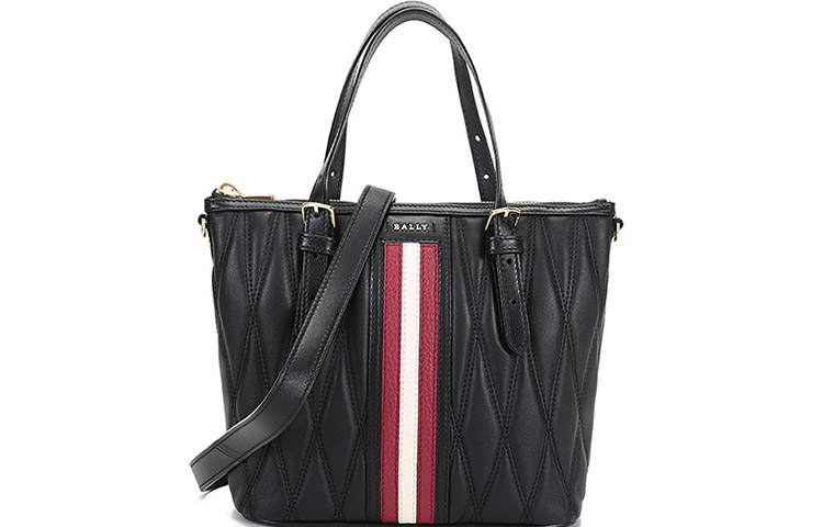 BALLY Leather Tote Bag, Shopping Bag, Handbag, Shoulder Bag Women's Black