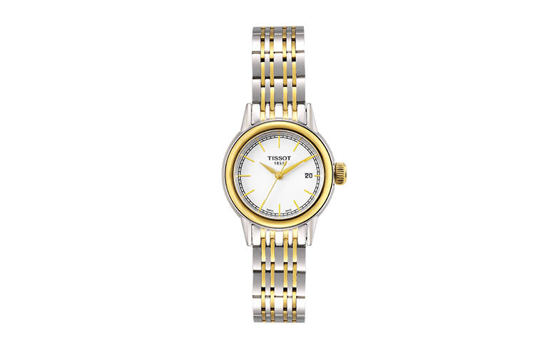 TISSOT Cason Collection Quartz Movement 30m Waterproof Women's Watch 28.5mm*29.5mm White Dial