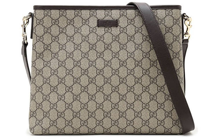 GUCCI Canvas With Cow Leather Messenger Bag, Shoulder Bag, Crossbody Bag Men's Ebony/Black