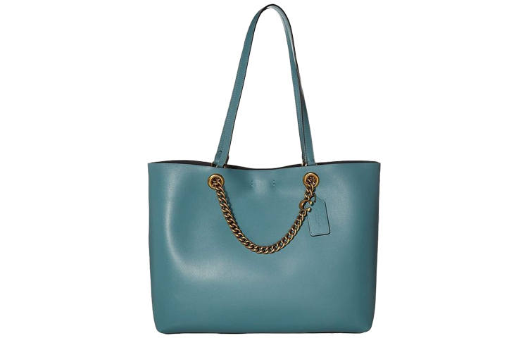 COACH Convertible Tote Cow Leather Tote Bag, Shopping Bag, Shoulder Bag, Handbag Women's Blue