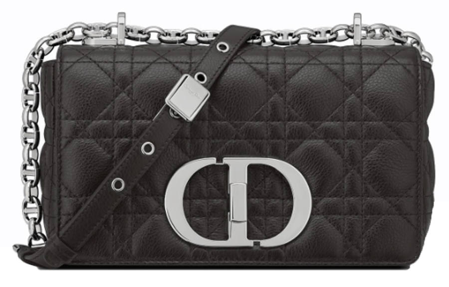 DIOR Soft Cannage Calfskin With Leather Crossbody Bag, Shoulder Bag Women's Black