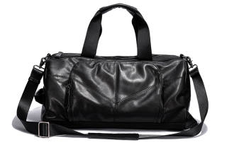 Ace Paul Cow Leather Handbag Travel Bag Regular Unisex Black