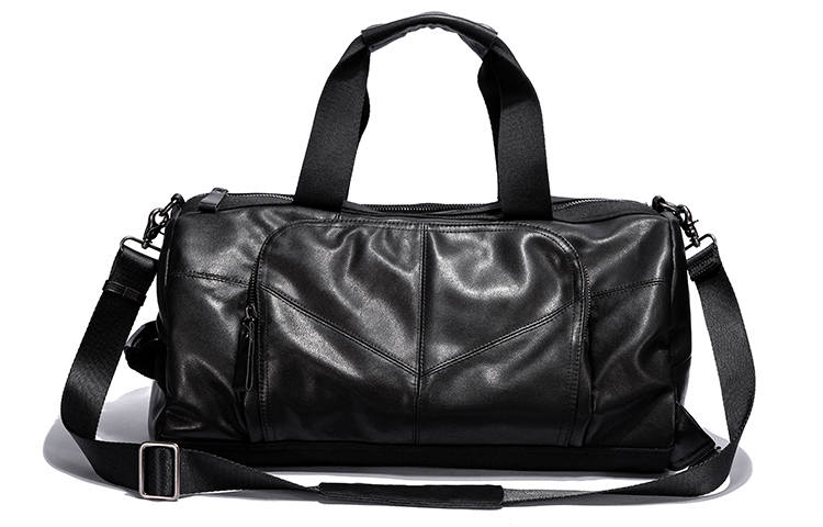 Ace Paul Cow Leather Handbag Travel Bag Regular Unisex Black