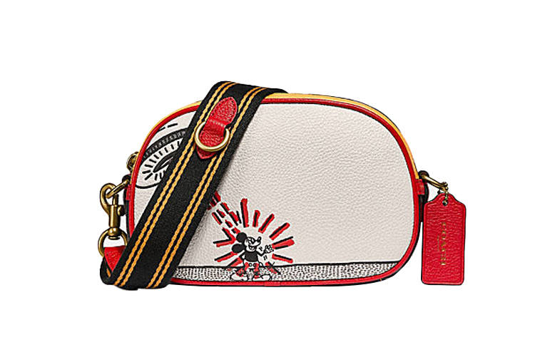 COACH Disney Mickey Collaboration Leather Crossbody Bags Small Women's White & Red