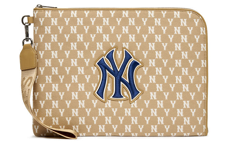 MLB MLB Monogram Collection Polyester Clutch Large Unisex Khaki