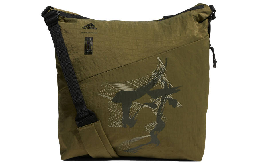 Adidas Adidas Wuji Series Polyamide Messenger Bag, Shoulder Bag, Crossbody Bag Regular Unisex Olive Green