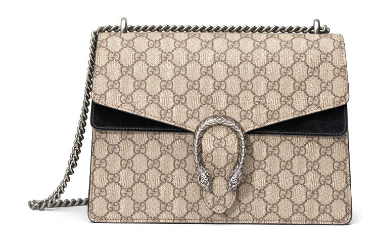 GUCCI Dionysus Canvas With Leather Chain Bag, Shoulder Bag, Crossbody Bag Women's Ebony/Black