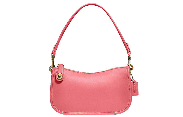 COACH Swinger Leather Shoulder Bag, Pochette, Portable Crossbody Bag, Shoulder Bag Women's Pink