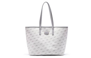 OMTO PVC Tote Bag, Shopping Bag, Shoulder Bag, Handbag Large Women's Light Gray