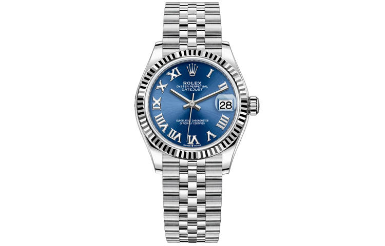 ROLEX Diamond Bezel Datejust Collection Automatic Mechanical Movement Date Display Women's Watch Blue Dial