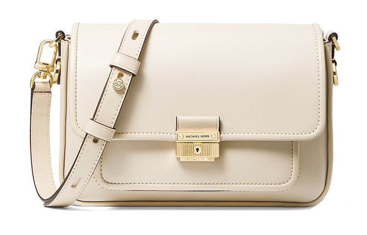 MICHAEL KORS Bradshaw Leather Crossbody Bag, Shoulder Bag Women's Cream White