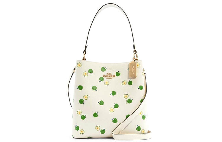 COACH Town Leather Bucket Bag, Portable Crossbody Bag, Shoulder Bag Women's White