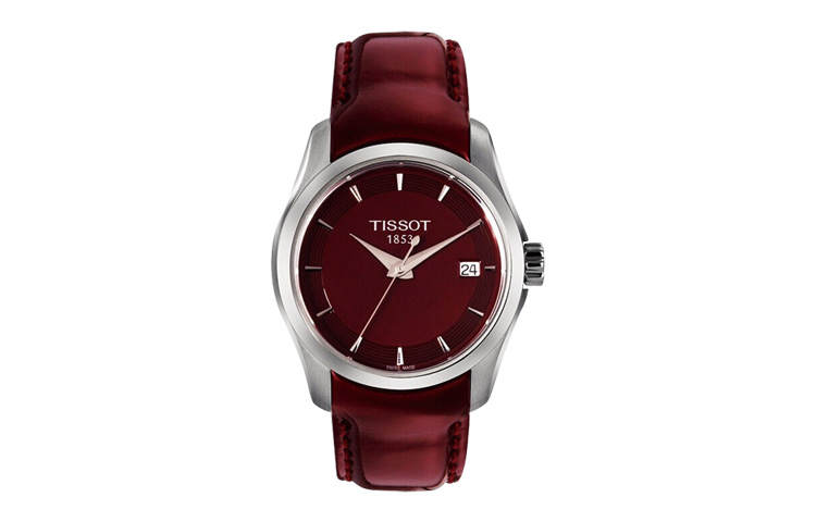 TISSOT Kutu Collection Quartz Movement 100m Waterproof Women's Watch 32mm Red Watch Dial Stainless Steel Case