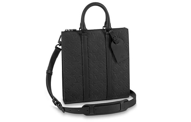 LOUIS VUITTON Sac Plat Taurillon Leather Sheet Music Bag, Handbag, Briefcase, Crossbody, One Shoulder Handbag Regular