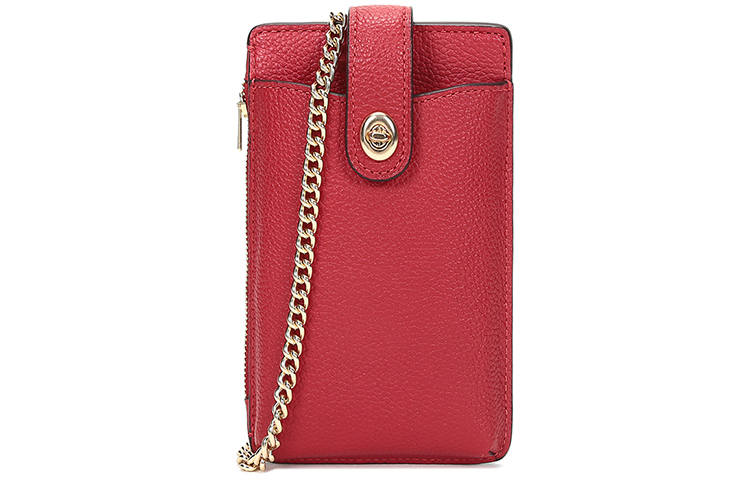 COACH Turnlock Brand Logo Shoulder Bag, Crossbody Bag Regular Women's Red