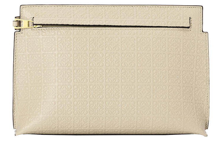 LOEWE Calfskin Clutch Handbag Mini Women's Light Oat
