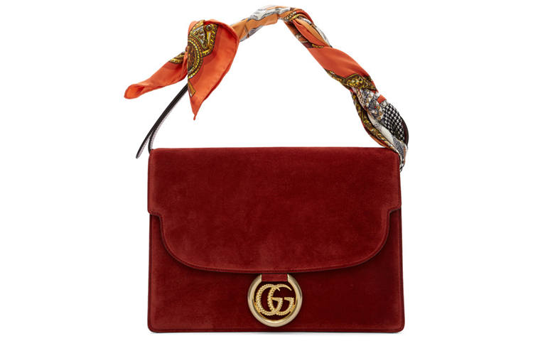 GUCCI Suede Shoulder Bag, Handbag, Shoulder Bag Women's Red