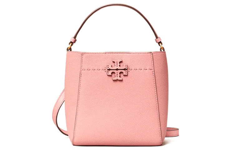 TORY BURCH Cow Leather Bucket Bag Handbag Small Women's Pink