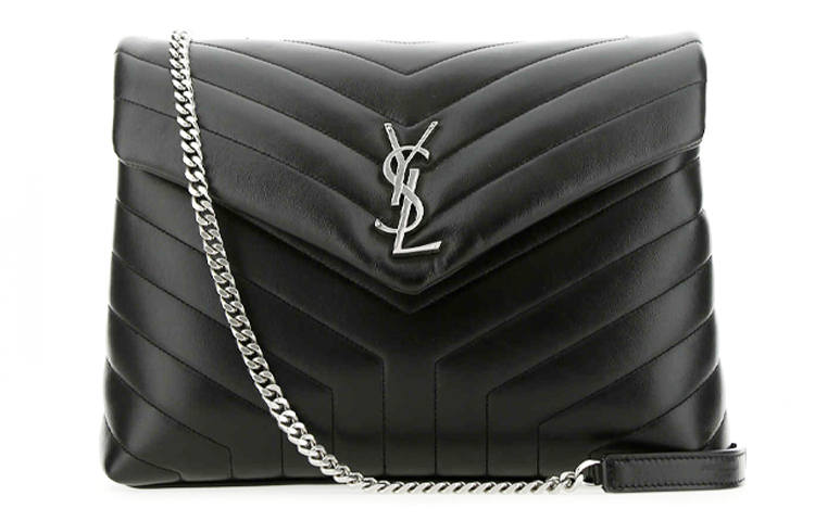 SAINT LAURENT LOULOU Calfskin Crossbody Bag, Shoulder Bag Women's Black