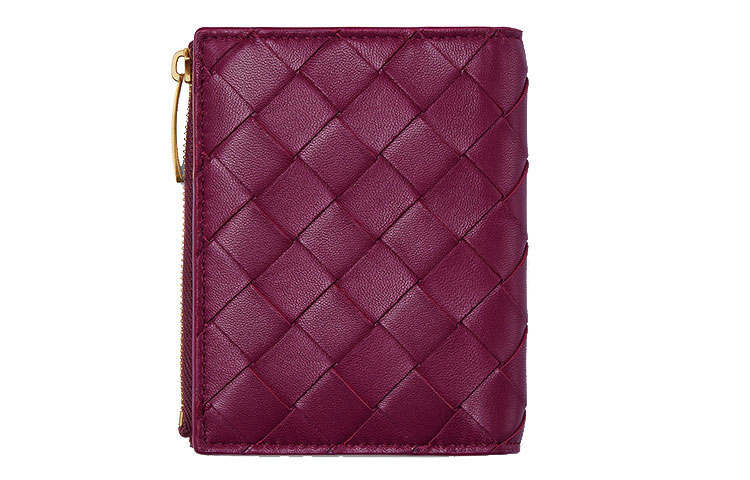 Bottega Veneta Leather Wallet Women's Fuchsia