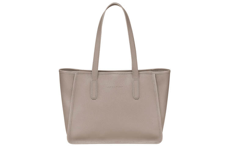 LONGCHAMP Cow Leather Tote Bag, Shopping Bag, Shoulder Bag Women's Dove Color