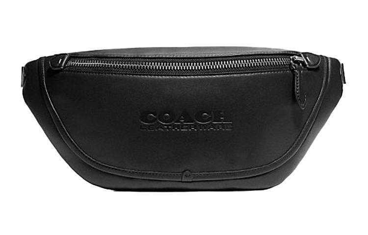 COACH League Cow Leather Shoulder Bag, Sling Bag, Crossbody Bag, Fanny Pack Large Men's Black