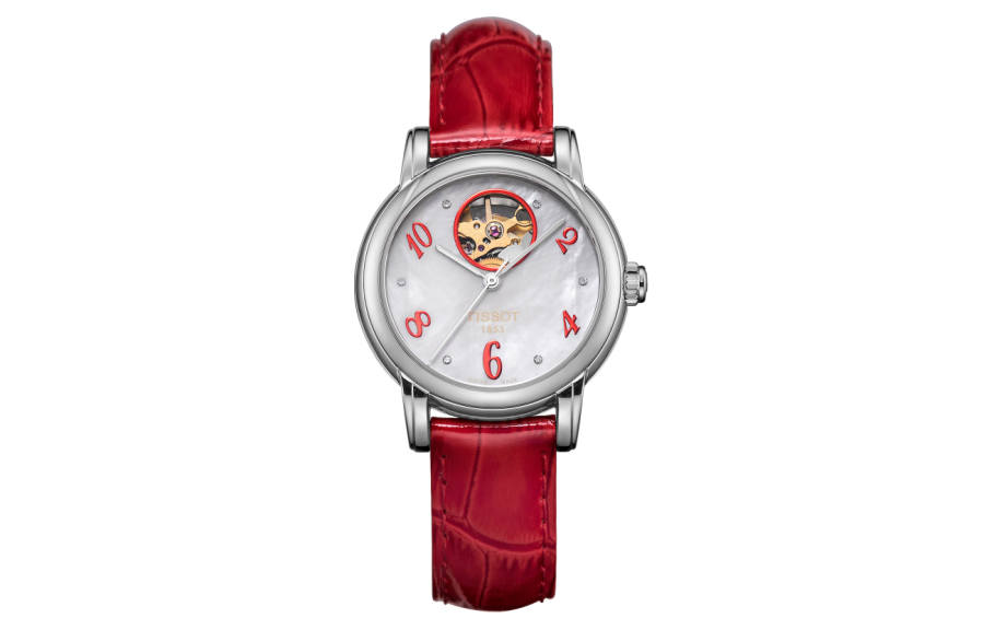TISSOT Heart Collection Mechanical Movement 30m Waterproof Women's Watch 35mm Black Dial Steel Watch Case