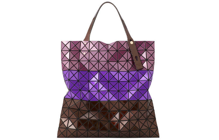 ISSEY MIYAKE Prism PVC Tote Bag, Shopping Bag, Handbag, Shoulder Bag Women's Purple & Pink & Brown