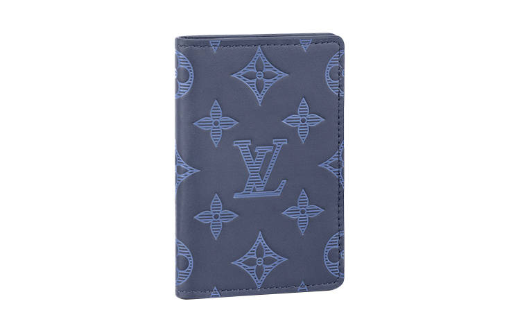 LOUIS VUITTON Pocket Organizer Monogram Shadow Navy Blue