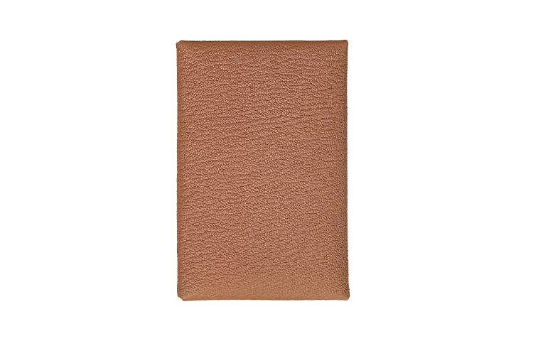 HERMES Calvi Duo Mysore Goat Skin Silver Tone Buckle Wallet, Card Holder Regular Women's