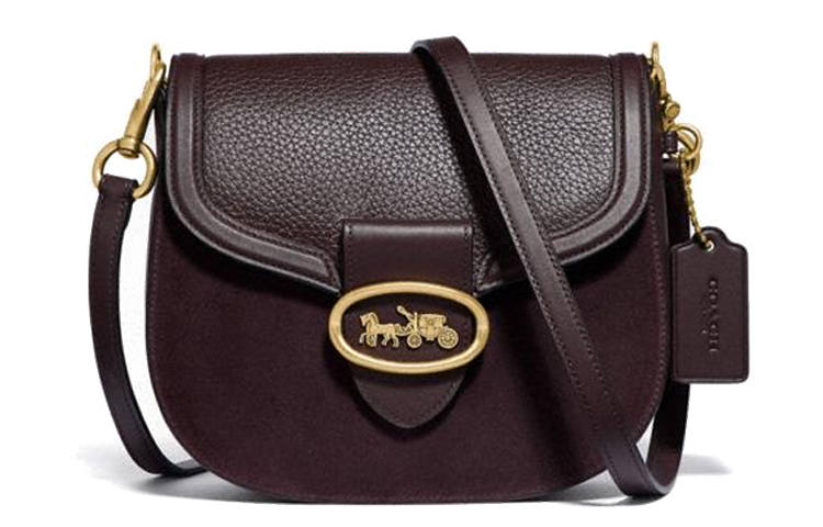COACH Kat Leather Saddle Bag, Crossbody Bag, Shoulder Bag Small Women's Ox Blood Red