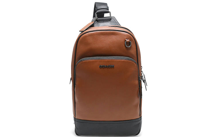 COACH Graham Smooth Calfskin Waist Bag Chest Bag Small Men's Brown