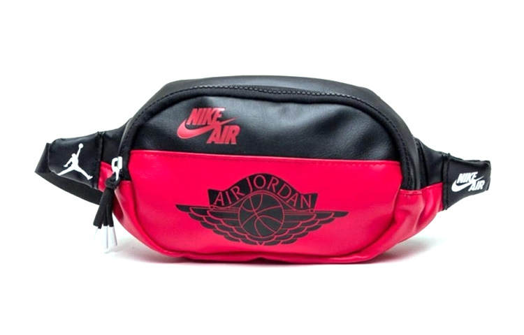 Jordan Jordan Polyurethane Sling Bag, Crossbody Bag, Fanny Pack Regular Unisex Bred Black Red