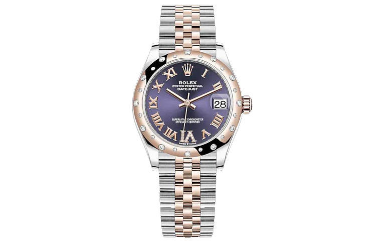 ROLEX Automatic Mechanical Movement Women's Watch 31mm Purple Watch Dial Oystersteel Case