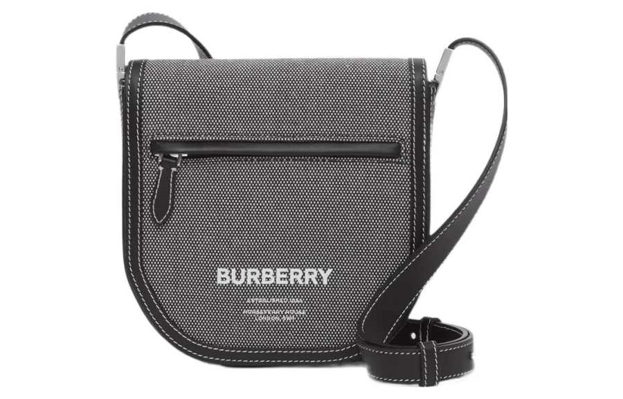 Burberry Olympia Calfskin Shoulder Bag, Crossbody Bag Mini Men's Black & Gray