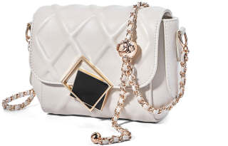 LOLLiPOPS Cow Leather Girlfriend Handbag, Crossbody Bag Small Women's White