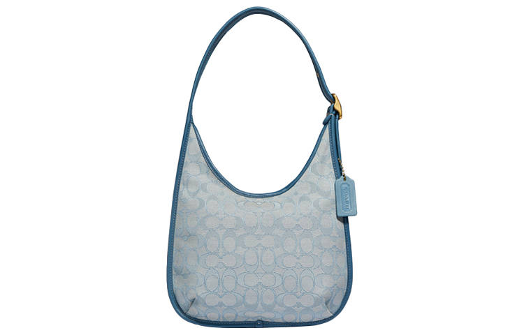 COACH Ergo Leather Crescent Bag, Crossbody Bag, Shoulder Bag, Shoulder Bag, Handbag Medium Women's Blue