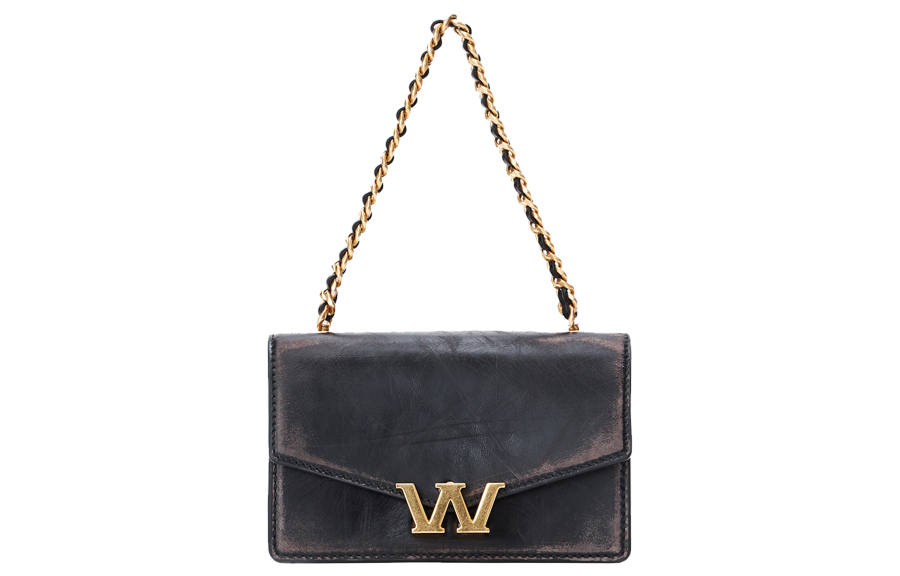 Alexander Wang W Legacy Antique Style Leather One Shoulder Handbag Mini Women's Black/Gold